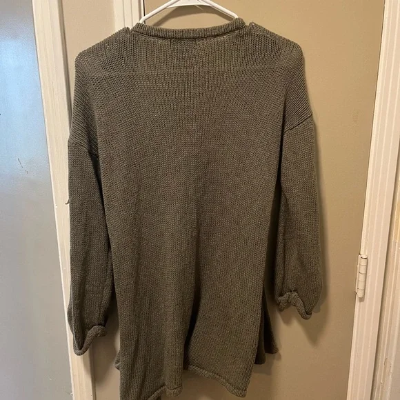 a.n.a Green Open Front Cardigan Sweater - Picture 4 of 5